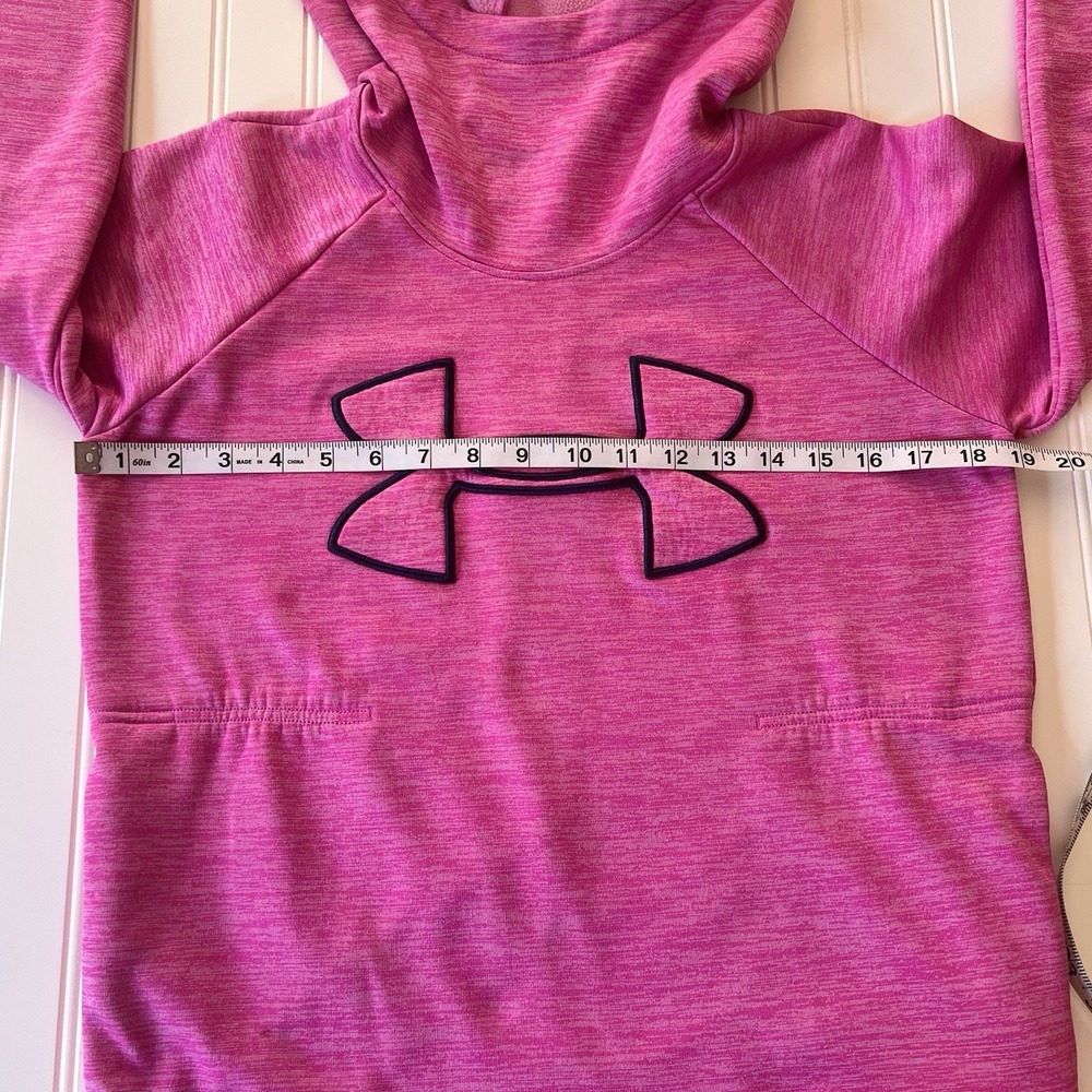 Under Armour‎ Hoodie XS Pink Sweatshirt Pullover Loose Pockets Women - Picture 6 of 9